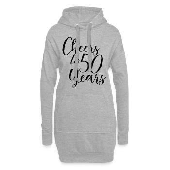 Vive 50 ans - Cadeau d’anniversaire ou d’anniversaire - Sweat-shirt à capuche long Femme - gris chiné - Devant