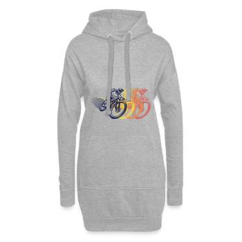 Fahrrad Fahrradfahren Radfahrer Bunt Radeln - Hoodie-Kleid - Grau meliert - Vorne