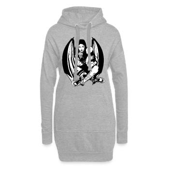 GOTH MAMAN EXPECTANTE GOTHIQUE - Sweat-shirt à capuche long Femme - gris chiné - Devant