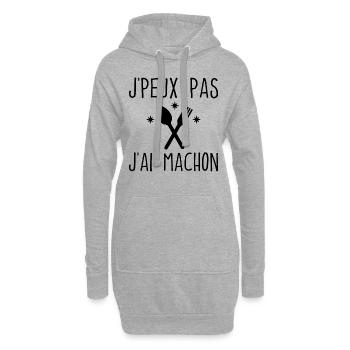 J'peux Pas J'ai Mâchon - Sweat-shirt à capuche long Femme - gris chiné - Devant