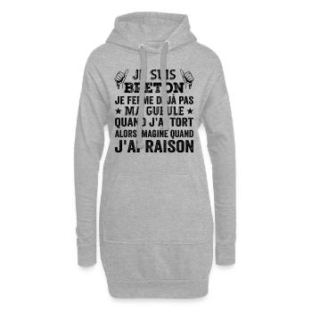 Je Suis Breton - Sweat-shirt à capuche long Femme - gris chiné - Devant