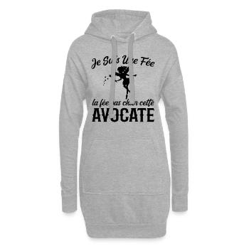 Je Suis Une Fée La Fée Pas Chier Cette Avocate - Sweat-shirt à capuche long Femme - gris chiné - Devant