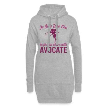 Je Suis Une Fée La Fée Pas Chier Cette Avocate - Sweat-shirt à capuche long Femme - gris chiné - Devant