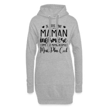 Krankenschwester-Geschenk – Ich bin eine Krankenschwester-Mutter - Hoodie-Kleid - Grau meliert - Vorne