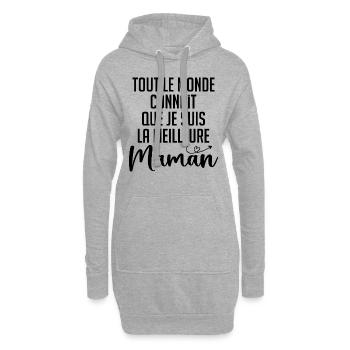 Tout le Monde Connaît Je Suis La Meilleur Maman - Sweat-shirt à capuche long Femme - gris chiné - Devant