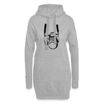 appareil photo - Sweat-shirt à capuche long Femme - gris chiné - Devant