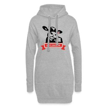 Kuh YauteSavoie.fr - Hoodie-Kleid - Grau meliert - Vorne