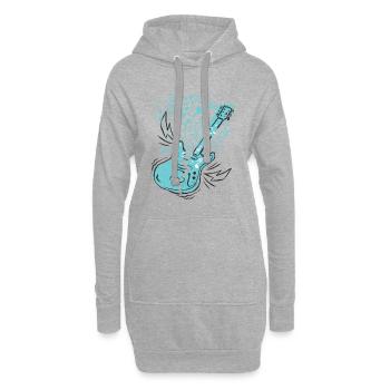 T-shirt de musique de guitare - Sweat-shirt à capuche long Femme - gris chiné - Devant