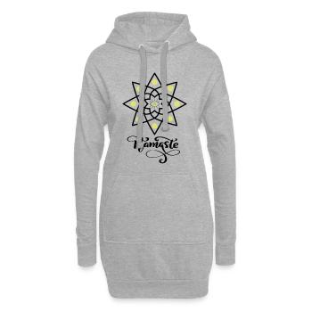 Namaste yoga Namasté - Sweat-shirt à capuche long Femme - gris chiné - Devant