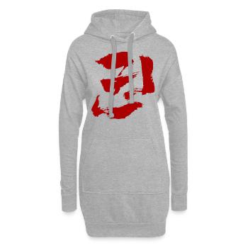 Kwon (Faust) Coréen - TUSCHE - Sweat-shirt à capuche long Femme - gris chiné - Devant
