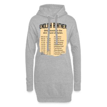 Rentner Zeitplan Tagesablauf - Hoodie-Kleid - Grau meliert - Vorne