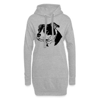 american_stafford_2 - Sweat-shirt à capuche long Femme - gris chiné - Devant