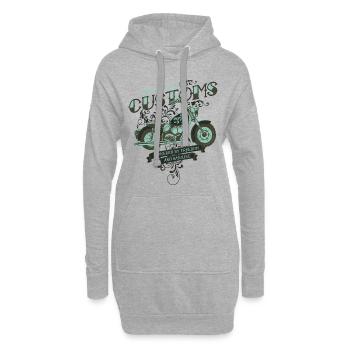 Moto motocycliste moto - Sweat-shirt à capuche long Femme - gris chiné - Devant