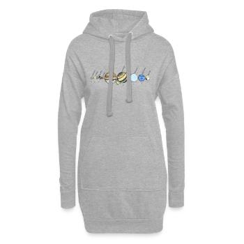 Système solaire Planètes astrophysiques, Système solaire - Sweat-shirt à capuche long Femme - gris chiné - Devant