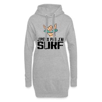 Ich kann nicht surfen - Hoodie-Kleid - Grau meliert - Vorne