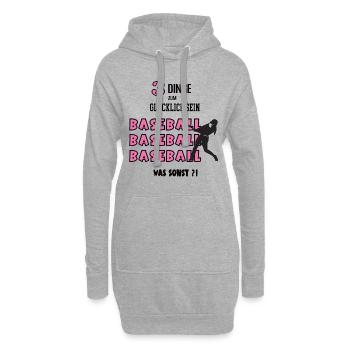 Baseball Was Sonst Spiel Baseballerspielerin Spiel - Hoodie-Kleid - Grau meliert - Vorne