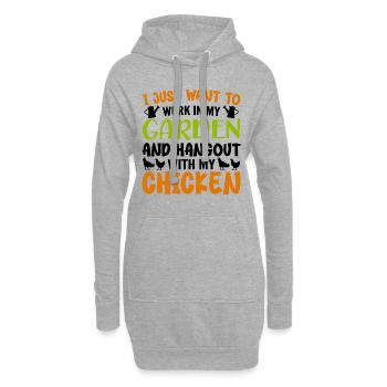 I Just Want Work In My Garden Hangout With Chicken - Sweat-shirt à capuche long Femme - gris chiné - Devant