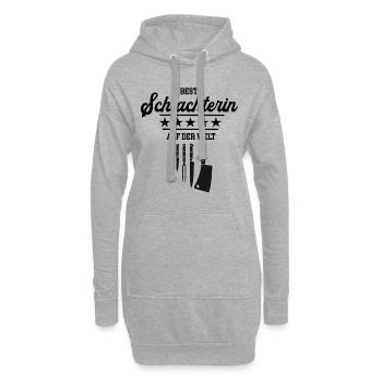 Beste Schlachterin Meisterin Chefin Schlachterei - Hoodie-Kleid - Grau meliert - Vorne