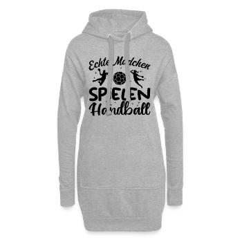 Echte Mädchen spielen Handball - Hoodie-Kleid - Grau meliert - Vorne