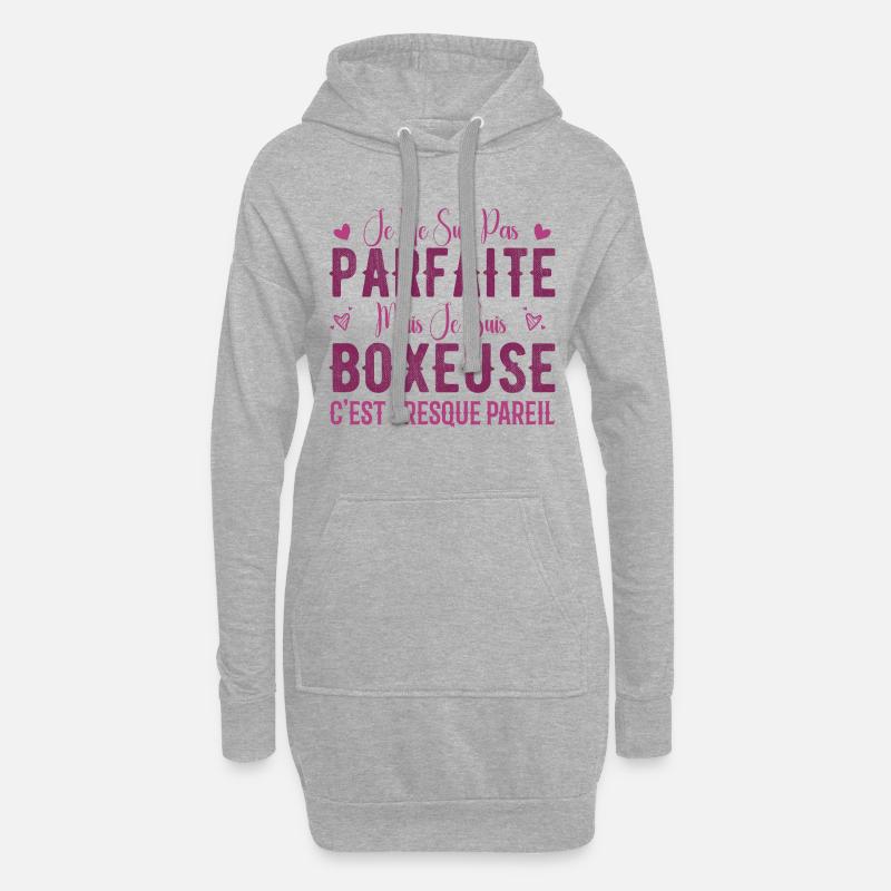 Pas Parfaite Mais Je Suis Boxeuse - Cadeau Boxeuse - Sweat-shirt à capuche long Femme - gris chiné