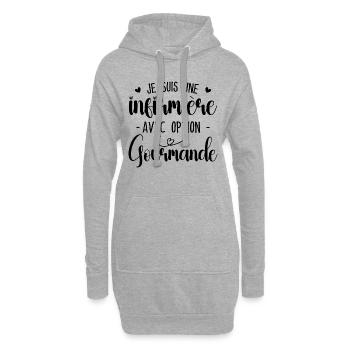Krankenschwester mit Gourmet-Option - Hoodie-Kleid - Grau meliert - Vorne