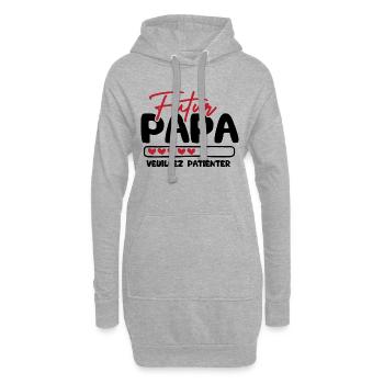 Futur papa veuillez patienter - Sweat-shirt à capuche long Femme - gris chiné - Devant