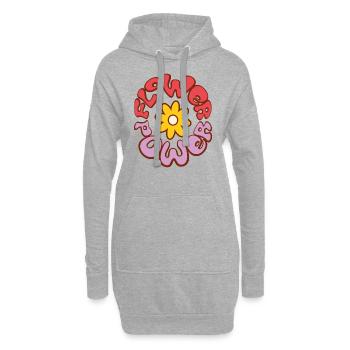 Flower Power - Hoodie-Kleid - Grau meliert - Vorne