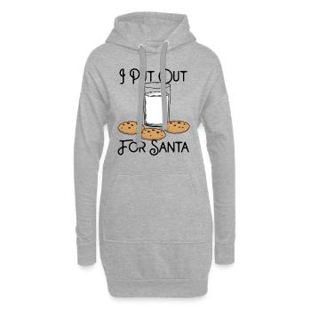 Ich mache mich auf den Weg zum Weihnachtsmann - Hoodie-Kleid - Grau meliert - Vorne