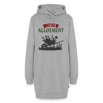 Ich grabe meinen Schrebergarten - Hoodie-Kleid - Grau meliert - Vorne