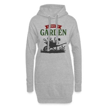 J’adore mon jardin - Sweat-shirt à capuche long Femme - gris chiné - Devant