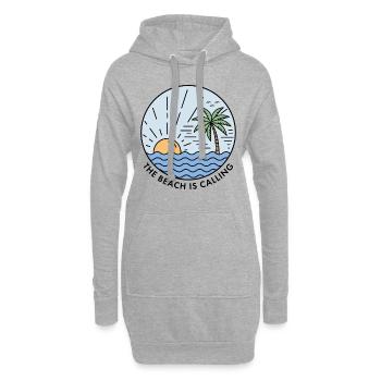La plage vous appelle - Sweat-shirt à capuche long Femme - gris chiné - Devant