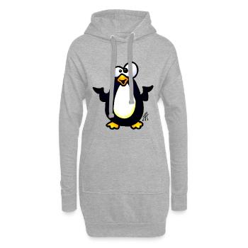 Manchot - Sweat-shirt à capuche long Femme - gris chiné - Devant