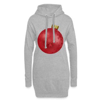 Cadeau de ventre de bébé enceinte boule de Noël - Sweat-shirt à capuche long Femme - gris chiné - Devant