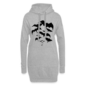 Fledermäuse, bats, Vampire, Dracula - Hoodie-Kleid - Grau meliert - Vorne