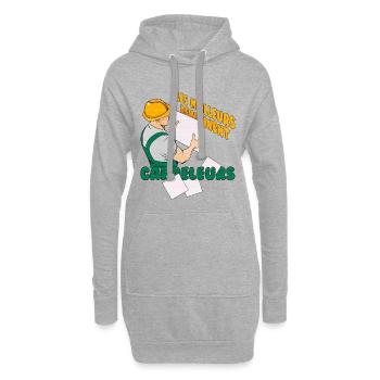 carreleur - Sweat-shirt à capuche long Femme - gris chiné - Devant