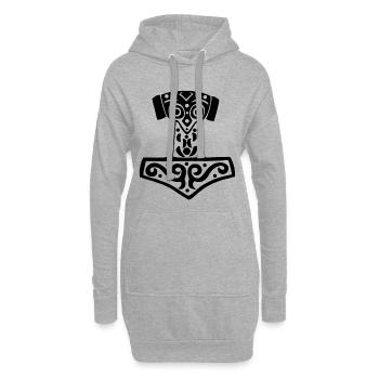 Hammer des schwarzen Thors - Hoodie-Kleid - Grau meliert - Vorne