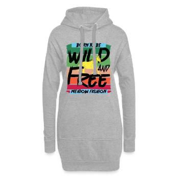 Né pour être sauvage - Sweat-shirt à capuche long Femme - gris chiné - Devant