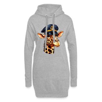 Girafe Policier - Sweat-shirt à capuche long Femme - gris chiné - Devant