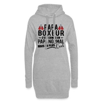Papa Boxer Humor Coach Boxer Geschenk - Hoodie-Kleid - Grau meliert - Vorne