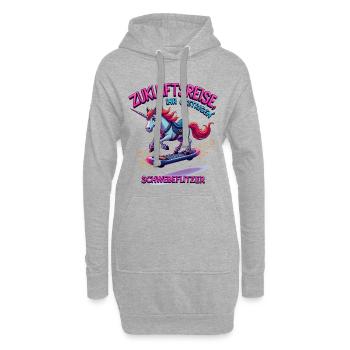 Licorne du futur - Sweat-shirt à capuche long Femme - gris chiné - Devant