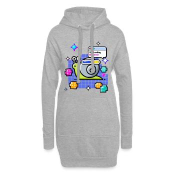 🐌 Still Loading – Meditierende Schnecke auf der Wi-Fi-Route - Hoodie-Kleid - Grau meliert - Vorne