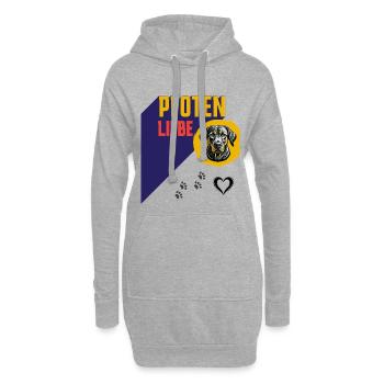 Pfoten Liebe Hundeillustration - Hoodie-Kleid - Grau meliert - Vorne