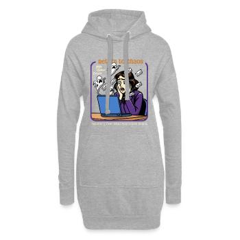 Retour au Chaos - Sweat-shirt à capuche long Femme - gris chiné - Devant