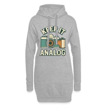 Bleib analog - Hoodie-Kleid - Grau meliert - Vorne