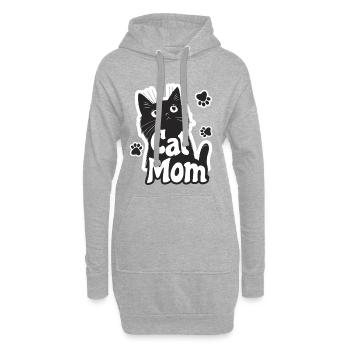 Maman chat – Pour les mamans chats fières - Chat - Mâle - Sweat-shirt à capuche long Femme - gris chiné - Devant