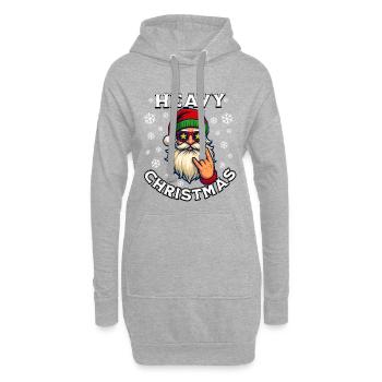 Heavy Christmas Rock Santa Lustiges Weihnachten - Hoodie-Kleid - Grau meliert - Vorne
