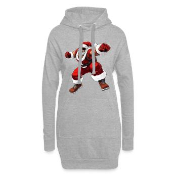 Boxer Weihnachten - Hoodie-Kleid - Grau meliert - Vorne