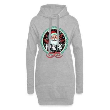 Père Noël Ho Ho Ho Ornement - Sweat-shirt à capuche long Femme - gris chiné - Devant