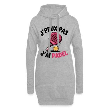 Je peux pas j ai padel cadeau femme - Sweat-shirt à capuche long Femme - gris chiné - Devant
