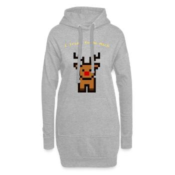 Pixel Rudolph - Hoodie-Kleid - Grau meliert - Vorne